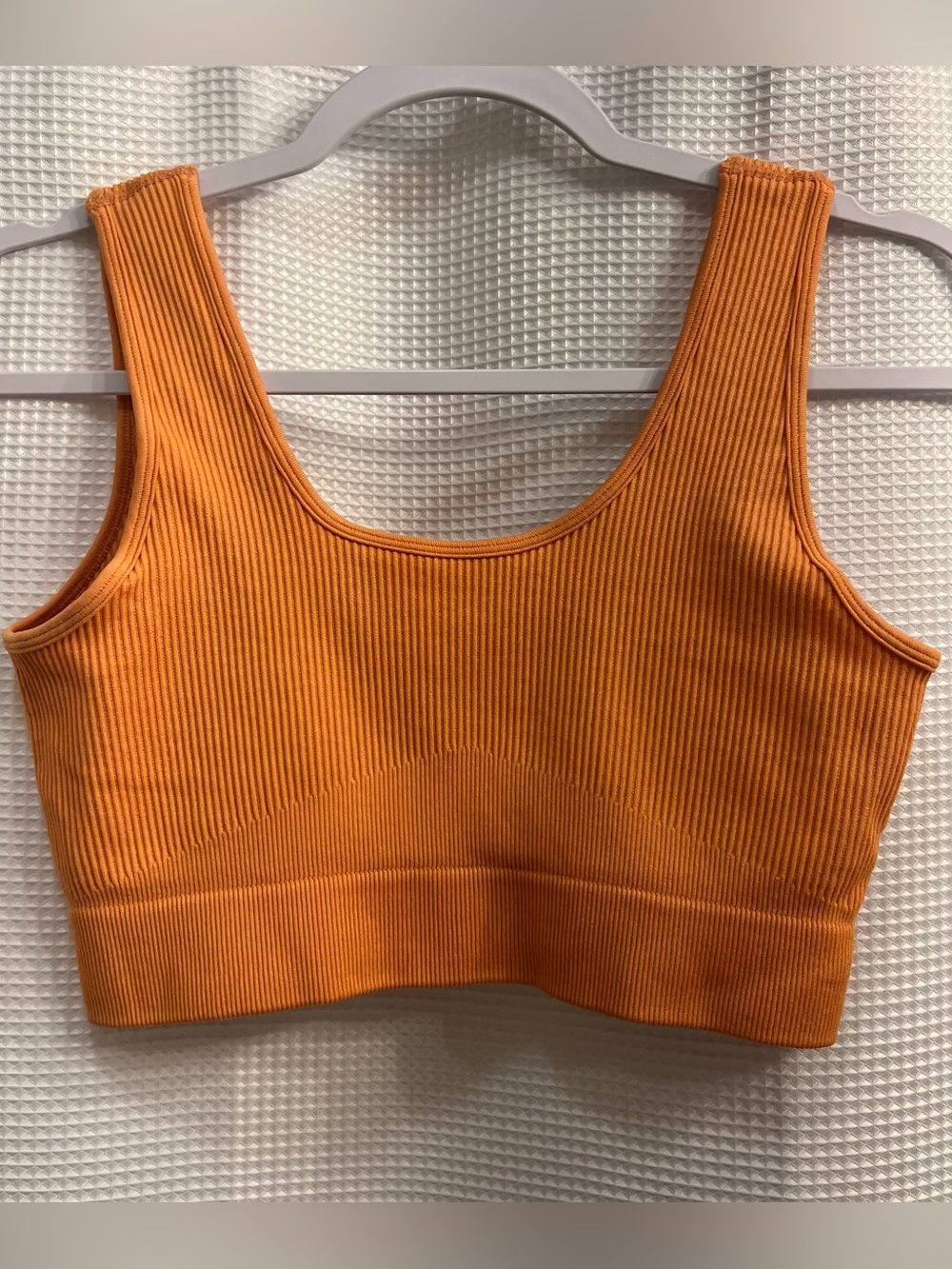 Orange ribbed sports bra
